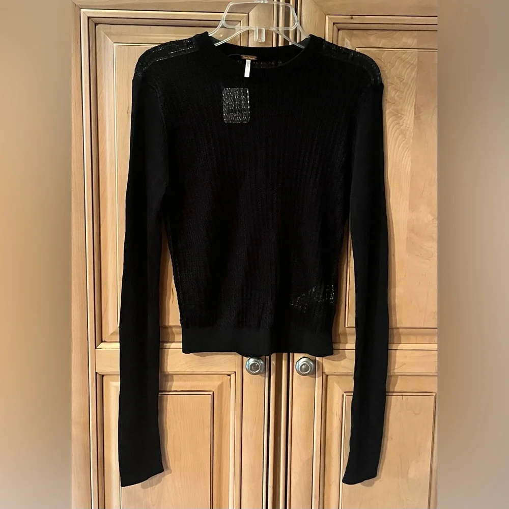 NWT Free People H20 Crewneck Sheer Pullover
